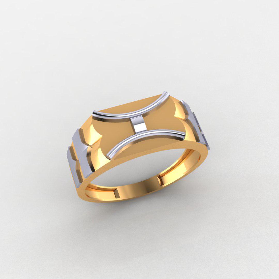 Elegant Men’s Ring, 925 Sterling Silver, 14K Dual Tone Gold Plated, No Diamonds, Perfect Band for Men, Unique Gift, Durable & Stylish