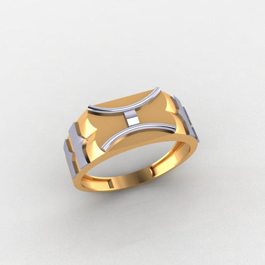 Elegant Men’s Ring, 925 Sterling Silver, 14K Dual Tone Gold Plated, No Diamonds, Perfect Band for Men, Unique Gift, Durable & Stylish