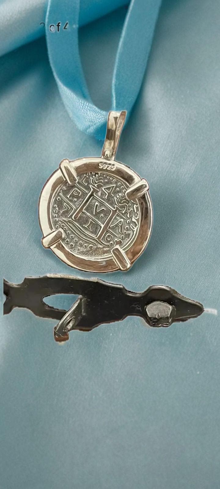 ATOCHA Solid Silver Coin Pendant | Authentic Treasure Jewelry | 952 Silver with Gold Plating | Historical Replica | Nautical | Pirate Coin