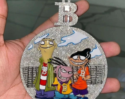 5Ct Round Cut Moissanite Men's Custom Pendant