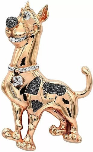 1 Ct Round Cut Simulated Diamond Doo Cartoon Charm Pendant 14k Rose Gold Plated