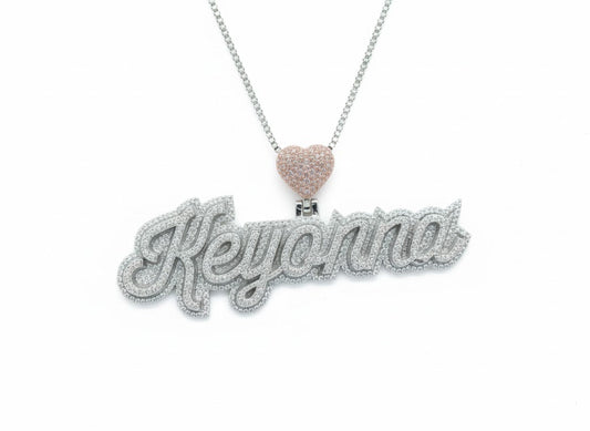 Real Moissanite Pendant| 3ctw Men's Customisable "NAME Pendant"| Custom Charm| Hip Hop Pendant | Moissanite Pendant| Birthday Gift